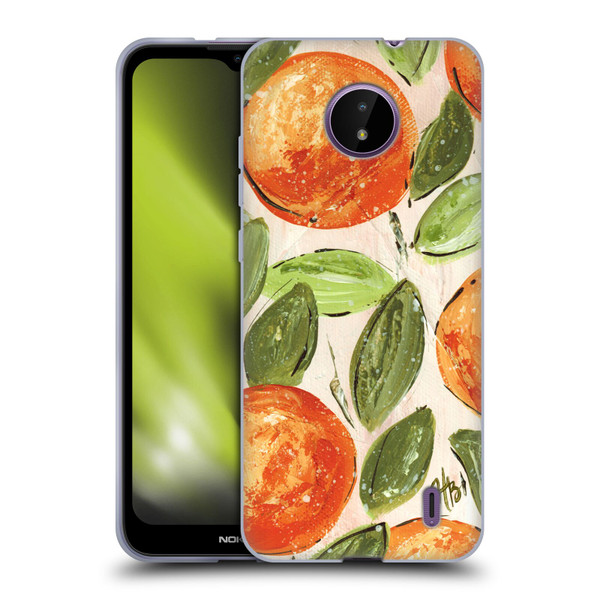 Haley Bush Pattern Painting Orange Splash Soft Gel Case for Nokia C10 / C20