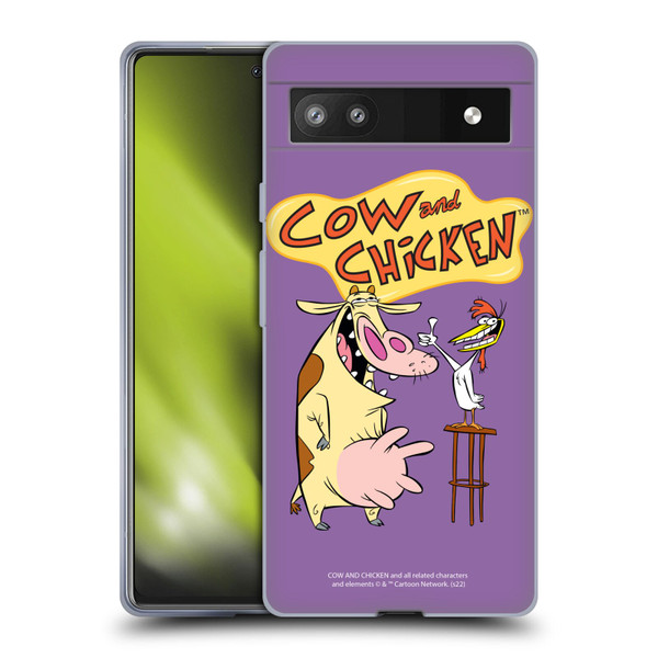 Cow and Chicken Graphics Character Art Soft Gel Case for Google Pixel 6a