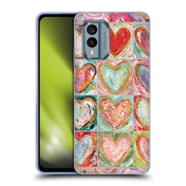 Haley Bush Pattern Painting Hearts Soft Gel Case for Nokia X30