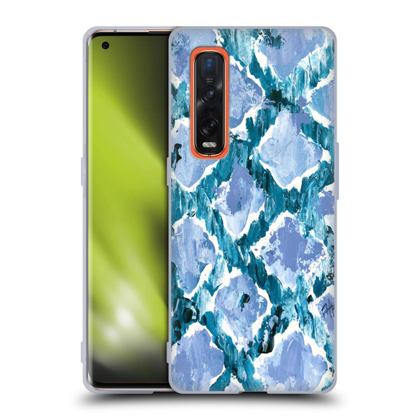 Haley Bush Pattern Painting Blue Diamond Soft Gel Case for OPPO Find X2 Pro 5G