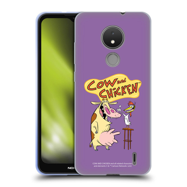 Cow and Chicken Graphics Character Art Soft Gel Case for Nokia C21