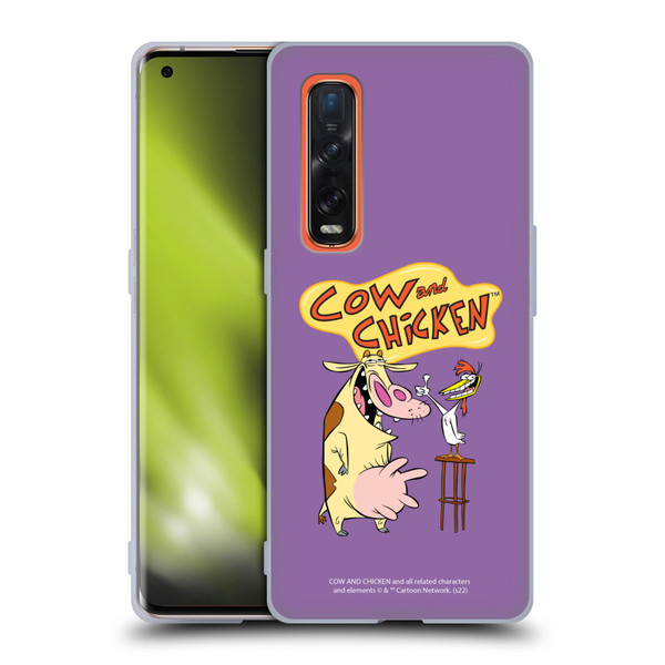 Cow and Chicken Graphics Character Art Soft Gel Case for OPPO Find X2 Pro 5G