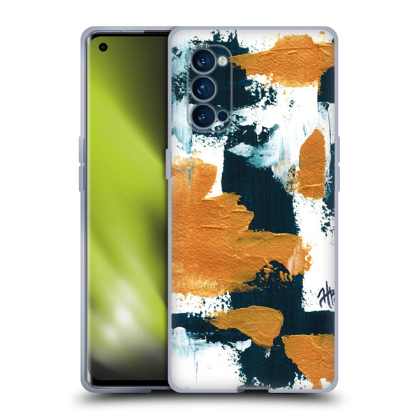 Haley Bush Pattern Painting Orange Splash Soft Gel Case for OPPO Reno 4 Pro 5G