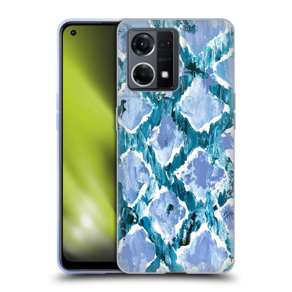 Haley Bush Pattern Painting Blue Diamond Soft Gel Case for OPPO Reno8 4G