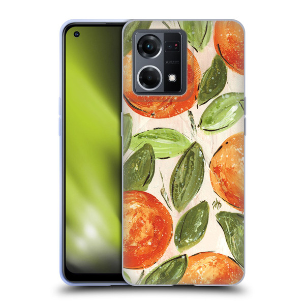 Haley Bush Pattern Painting Orange Splash Soft Gel Case for OPPO Reno8 4G