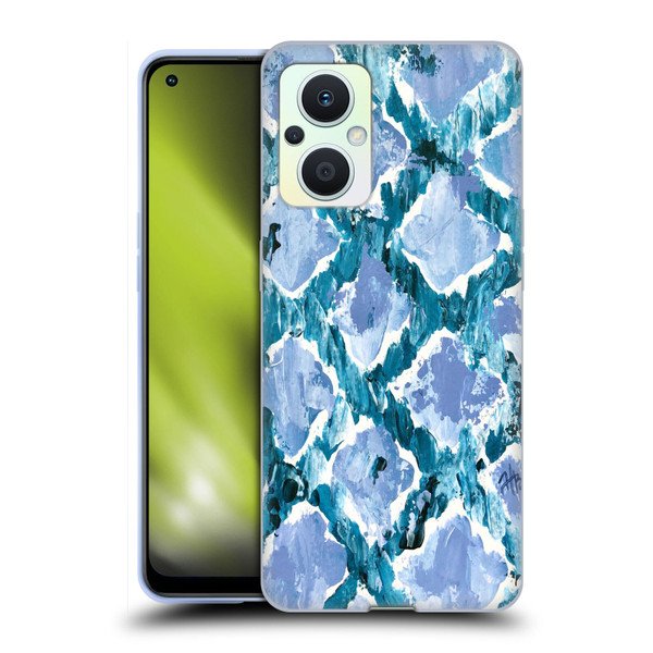 Haley Bush Pattern Painting Blue Diamond Soft Gel Case for OPPO Reno8 Lite