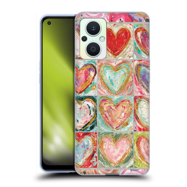 Haley Bush Pattern Painting Hearts Soft Gel Case for OPPO Reno8 Lite