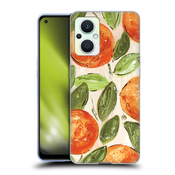 Haley Bush Pattern Painting Orange Splash Soft Gel Case for OPPO Reno8 Lite
