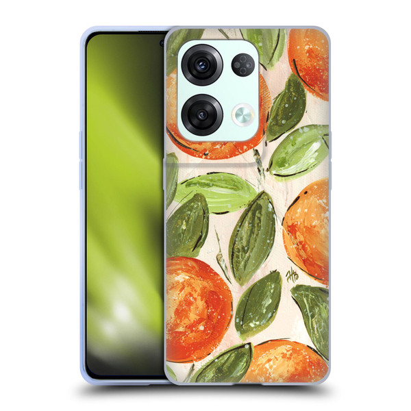 Haley Bush Pattern Painting Orange Splash Soft Gel Case for OPPO Reno8 Pro