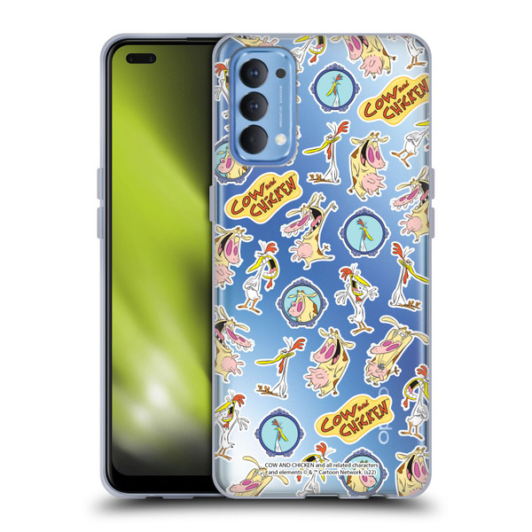 Cow and Chicken Graphics Pattern Soft Gel Case for OPPO Reno 4 5G