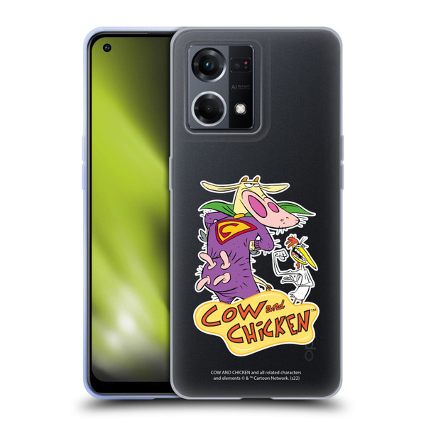 Cow and Chicken Graphics Super Cow Soft Gel Case for OPPO Reno8 4G