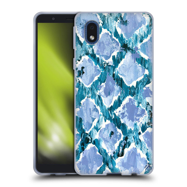 Haley Bush Pattern Painting Blue Diamond Soft Gel Case for Samsung Galaxy A01 Core (2020)
