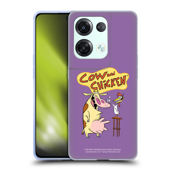 Cow and Chicken Graphics Character Art Soft Gel Case for OPPO Reno8 Pro