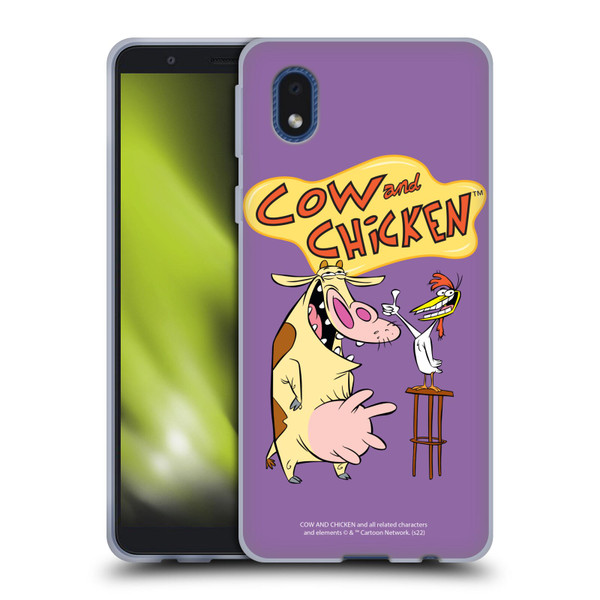 Cow and Chicken Graphics Character Art Soft Gel Case for Samsung Galaxy A01 Core (2020)