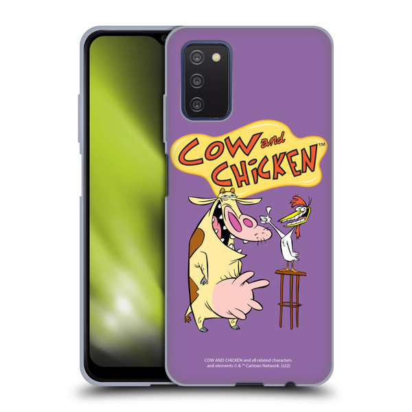 Cow and Chicken Graphics Character Art Soft Gel Case for Samsung Galaxy A03s (2021)