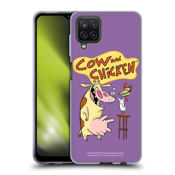 Cow and Chicken Graphics Character Art Soft Gel Case for Samsung Galaxy A12 (2020)