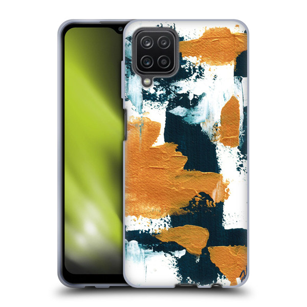 Haley Bush Pattern Painting Orange Splash Soft Gel Case for Samsung Galaxy A12 (2020)