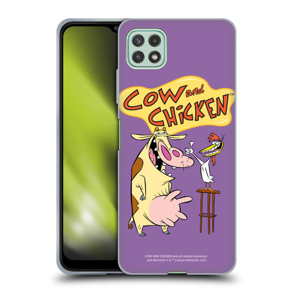 Cow and Chicken Graphics Character Art Soft Gel Case for Samsung Galaxy A22 5G / F42 5G (2021)