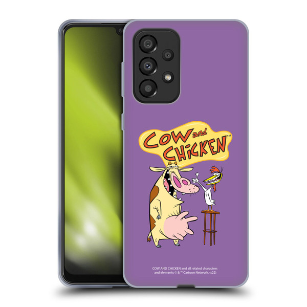 Cow and Chicken Graphics Character Art Soft Gel Case for Samsung Galaxy A33 5G (2022)