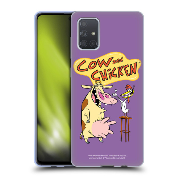 Cow and Chicken Graphics Character Art Soft Gel Case for Samsung Galaxy A71 (2019)