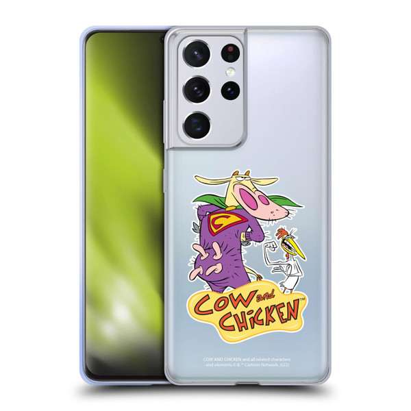 Cow and Chicken Graphics Super Cow Soft Gel Case for Samsung Galaxy S21 Ultra 5G