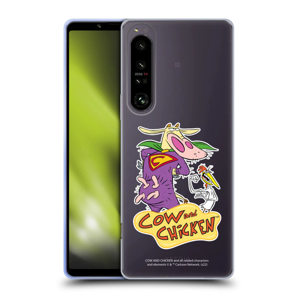 Cow and Chicken Graphics Super Cow Soft Gel Case for Sony Xperia 1 IV