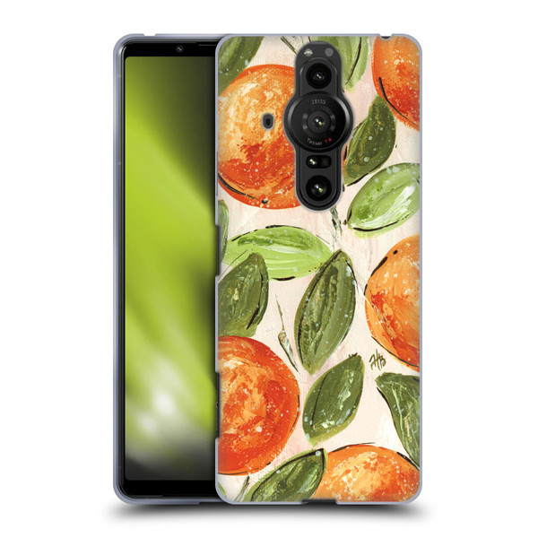 Haley Bush Pattern Painting Orange Splash Soft Gel Case for Sony Xperia Pro-I