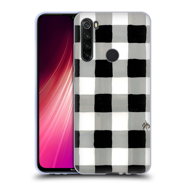 Haley Bush Pattern Painting Buffalo Check Black Soft Gel Case for Xiaomi Redmi Note 8T