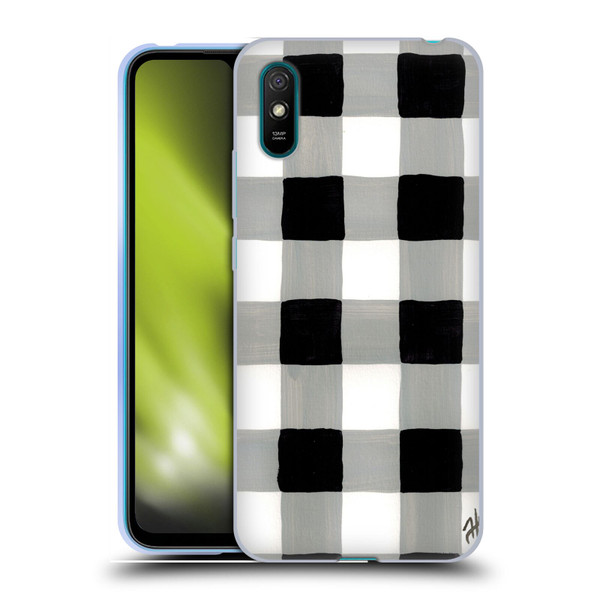 Haley Bush Pattern Painting Buffalo Check Black Soft Gel Case for Xiaomi Redmi 9A / Redmi 9AT