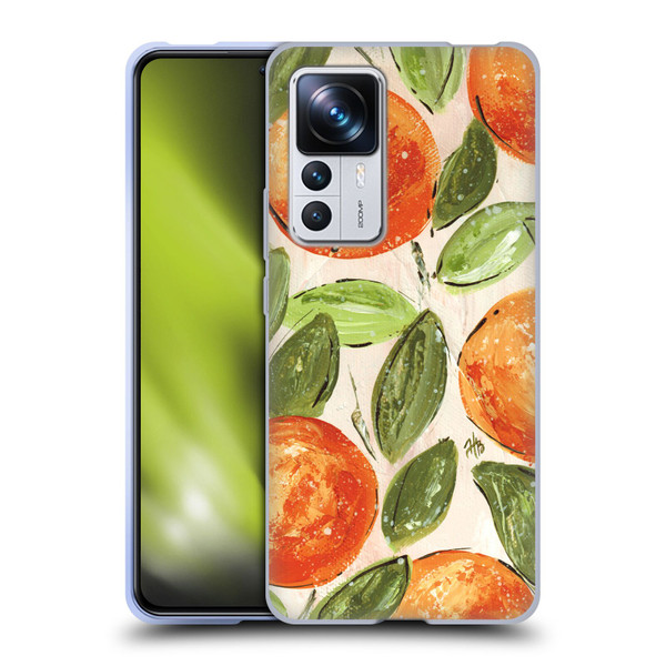 Haley Bush Pattern Painting Orange Splash Soft Gel Case for Xiaomi 12T Pro