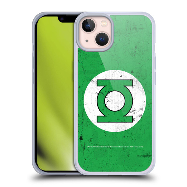 Green Lantern DC Comics Logos Classic Distressed Look Soft Gel Case for Apple iPhone 13