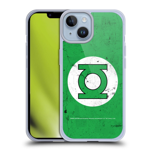 Green Lantern DC Comics Logos Classic Distressed Look Soft Gel Case for Apple iPhone 14