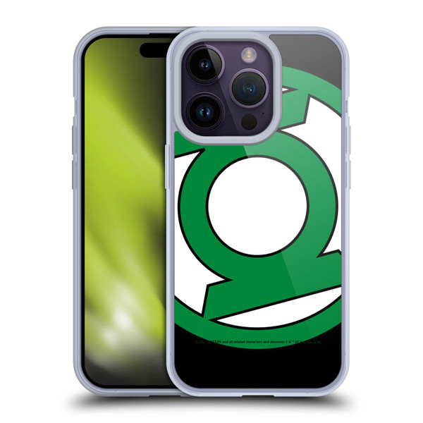 Green Lantern DC Comics Logos Oversized Soft Gel Case for Apple iPhone 14 Pro