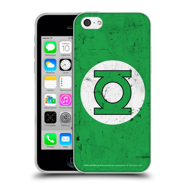 Green Lantern DC Comics Logos Classic Distressed Look Soft Gel Case for Apple iPhone 5c