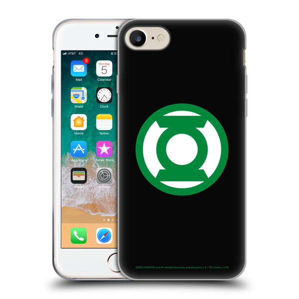 Green Lantern DC Comics Logos Black Soft Gel Case for Apple iPhone 7 / 8 / SE 2020 & 2022