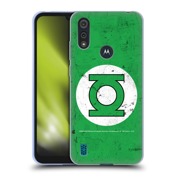 Green Lantern DC Comics Logos Classic Distressed Look Soft Gel Case for Motorola Moto E6s (2020)