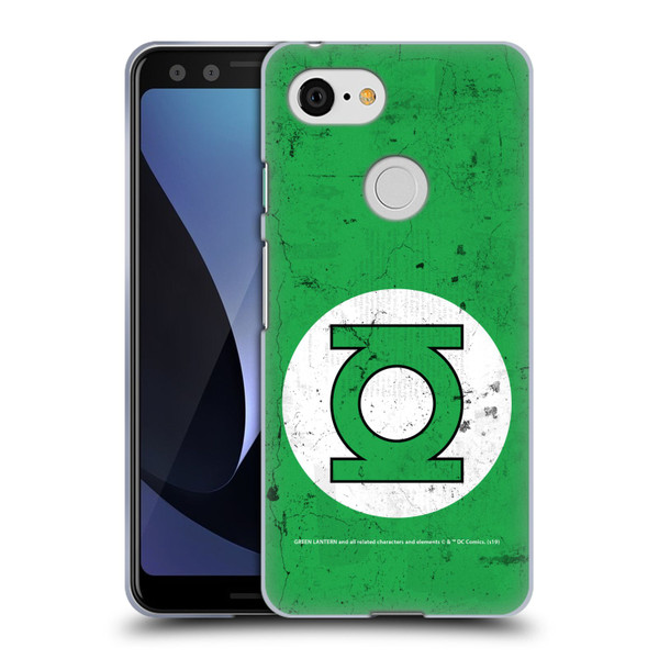 Green Lantern DC Comics Logos Classic Distressed Look Soft Gel Case for Google Pixel 3