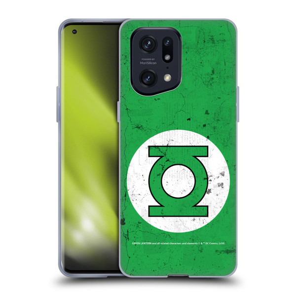 Green Lantern DC Comics Logos Classic Distressed Look Soft Gel Case for OPPO Find X5 Pro
