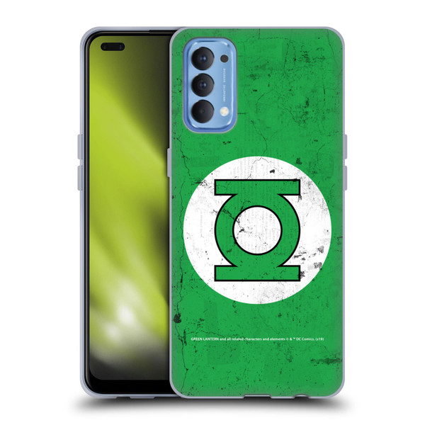 Green Lantern DC Comics Logos Classic Distressed Look Soft Gel Case for OPPO Reno 4 5G