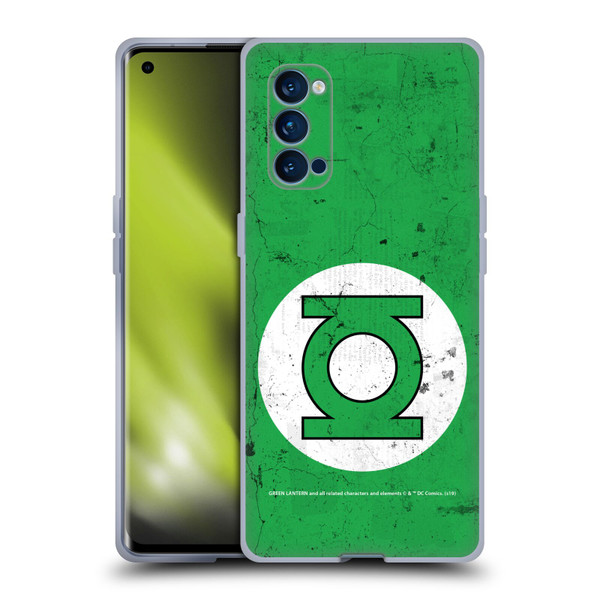 Green Lantern DC Comics Logos Classic Distressed Look Soft Gel Case for OPPO Reno 4 Pro 5G