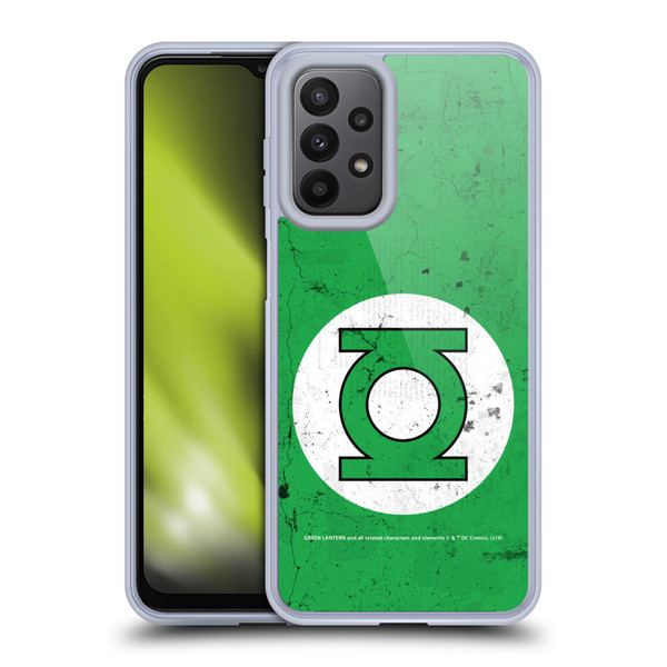 Green Lantern DC Comics Logos Classic Distressed Look Soft Gel Case for Samsung Galaxy A23 / 5G (2022)