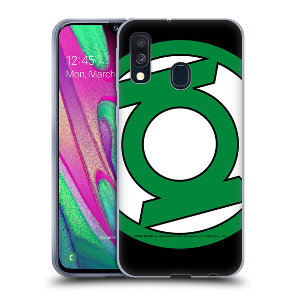 Green Lantern DC Comics Logos Oversized Soft Gel Case for Samsung Galaxy A40 (2019)