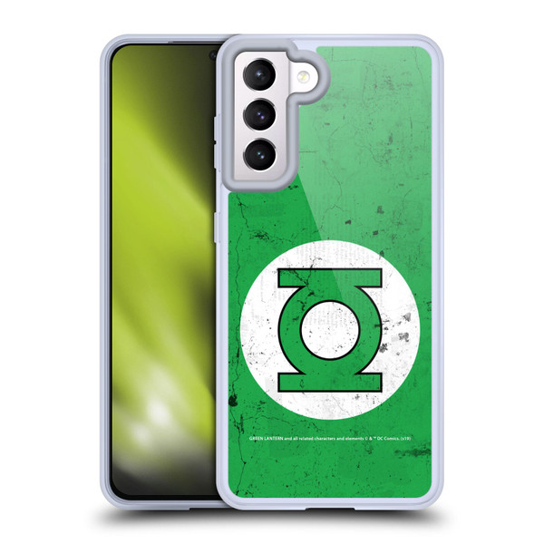 Green Lantern DC Comics Logos Classic Distressed Look Soft Gel Case for Samsung Galaxy S21 5G