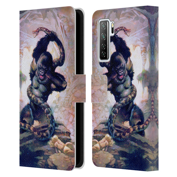 Frank Frazetta Fantasy Gorilla With Snake Leather Book Wallet Case Cover For Huawei Nova 7 SE/P40 Lite 5G