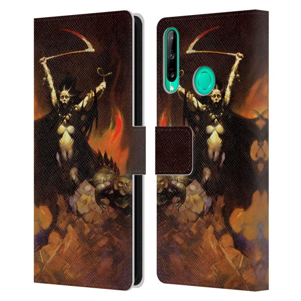 Frank Frazetta Fantasy Woman With A Scythe Leather Book Wallet Case Cover For Huawei P40 lite E