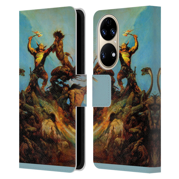 Frank Frazetta Fantasy Indomitable Leather Book Wallet Case Cover For Huawei P50