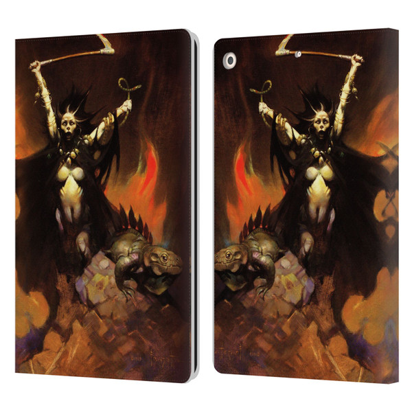 Frank Frazetta Fantasy Woman With A Scythe Leather Book Wallet Case Cover For Apple iPad 10.2 2019/2020/2021