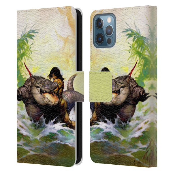 Frank Frazetta Fantasy Monster Out Of Time Leather Book Wallet Case Cover For Apple iPhone 12 / iPhone 12 Pro