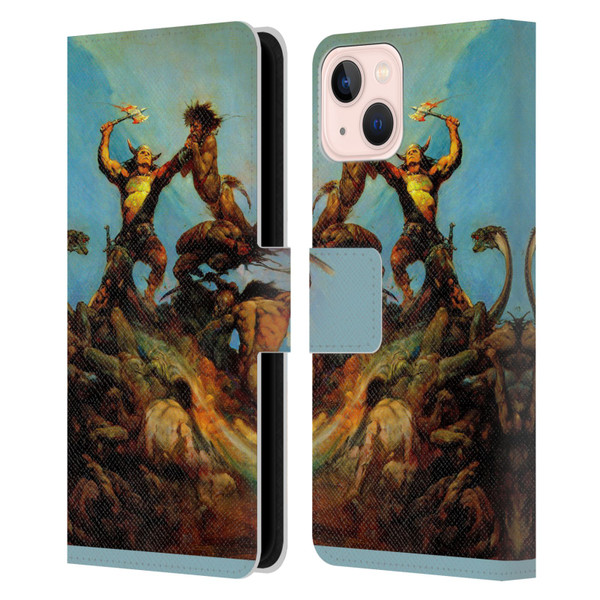 Frank Frazetta Fantasy Indomitable Leather Book Wallet Case Cover For Apple iPhone 13