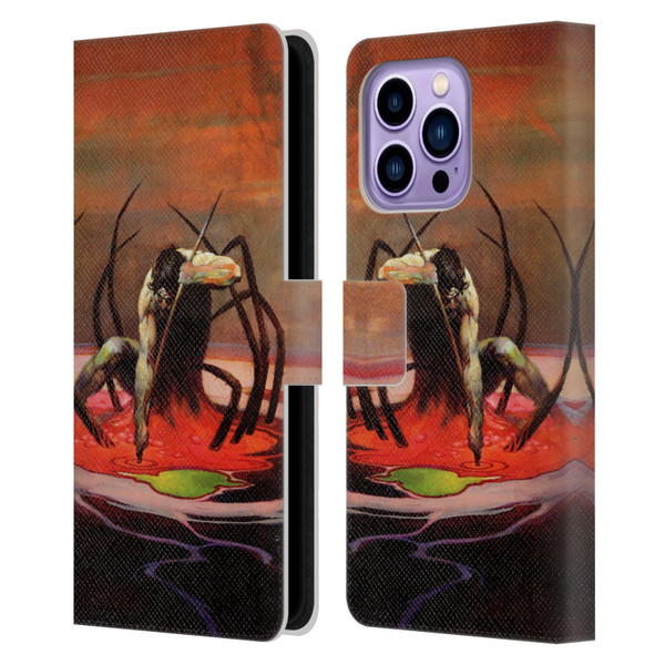 Frank Frazetta Fantasy The Spider King Leather Book Wallet Case Cover For Apple iPhone 14 Pro Max